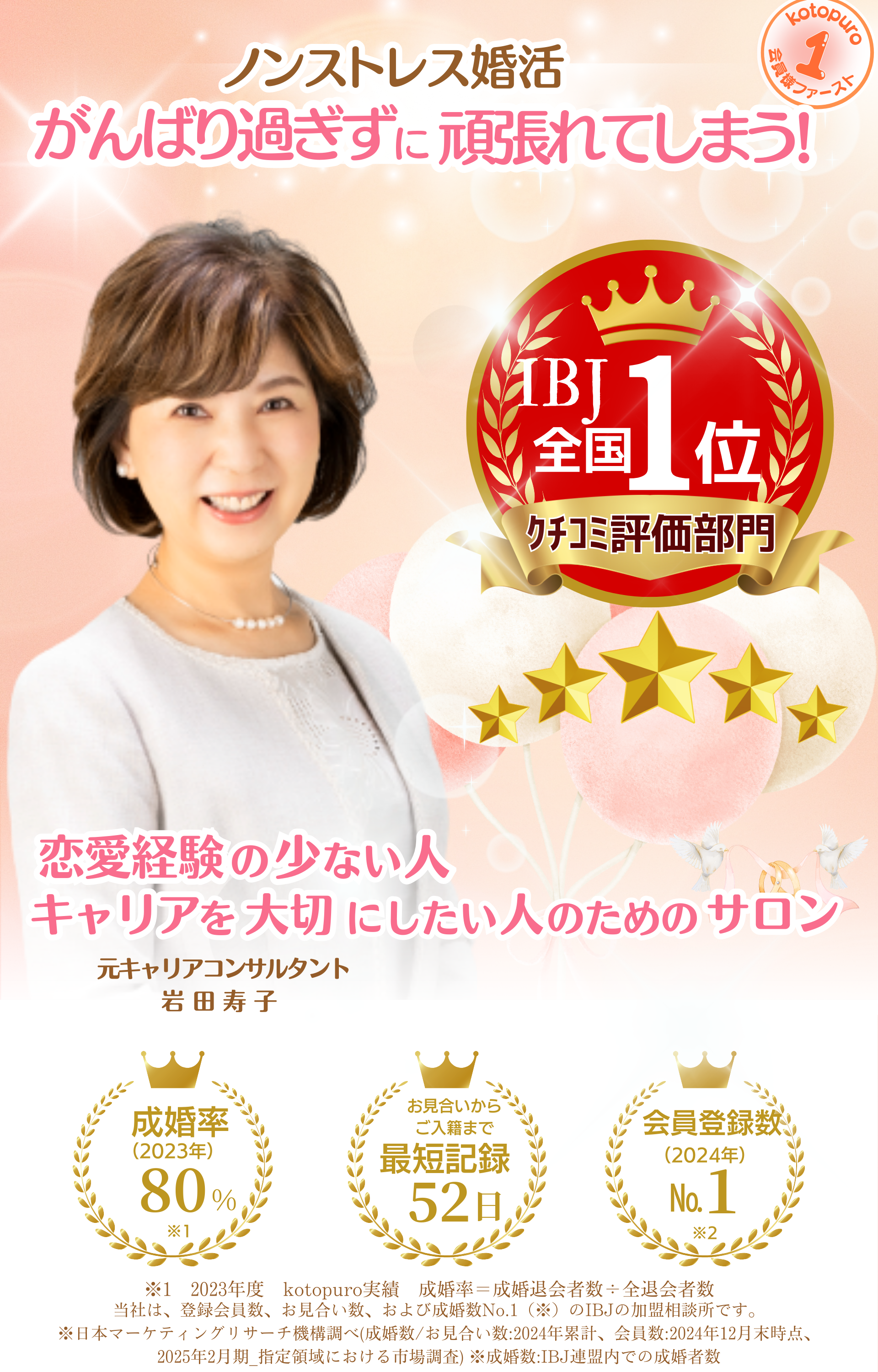 大阪梅田結婚相談所kotopuroはノンストレス婚活　がんばり過ぎずに頑張れてしまう！恋愛経験の少ない人、キャリアを大切にしたい人のサロン